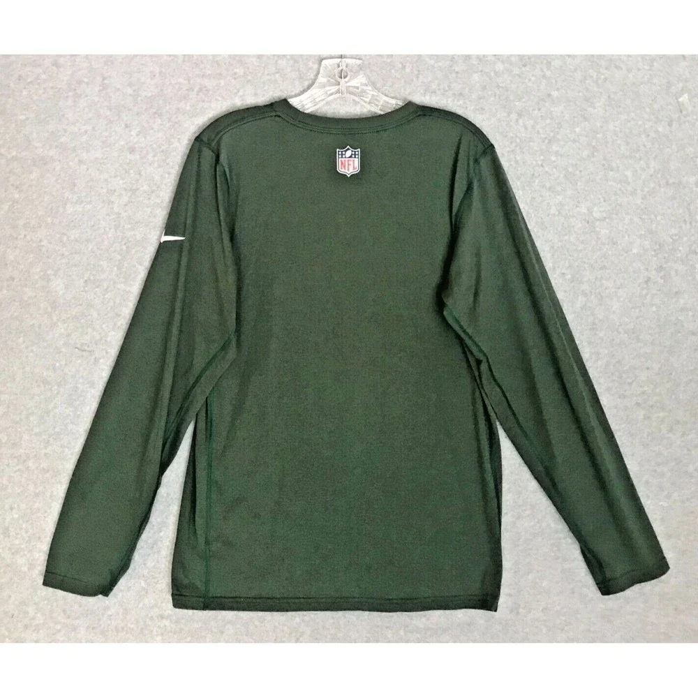 Nike New York Jets Shirt Mens Small‎ NFL On Field Dri-Fit Green Long Sleeve
